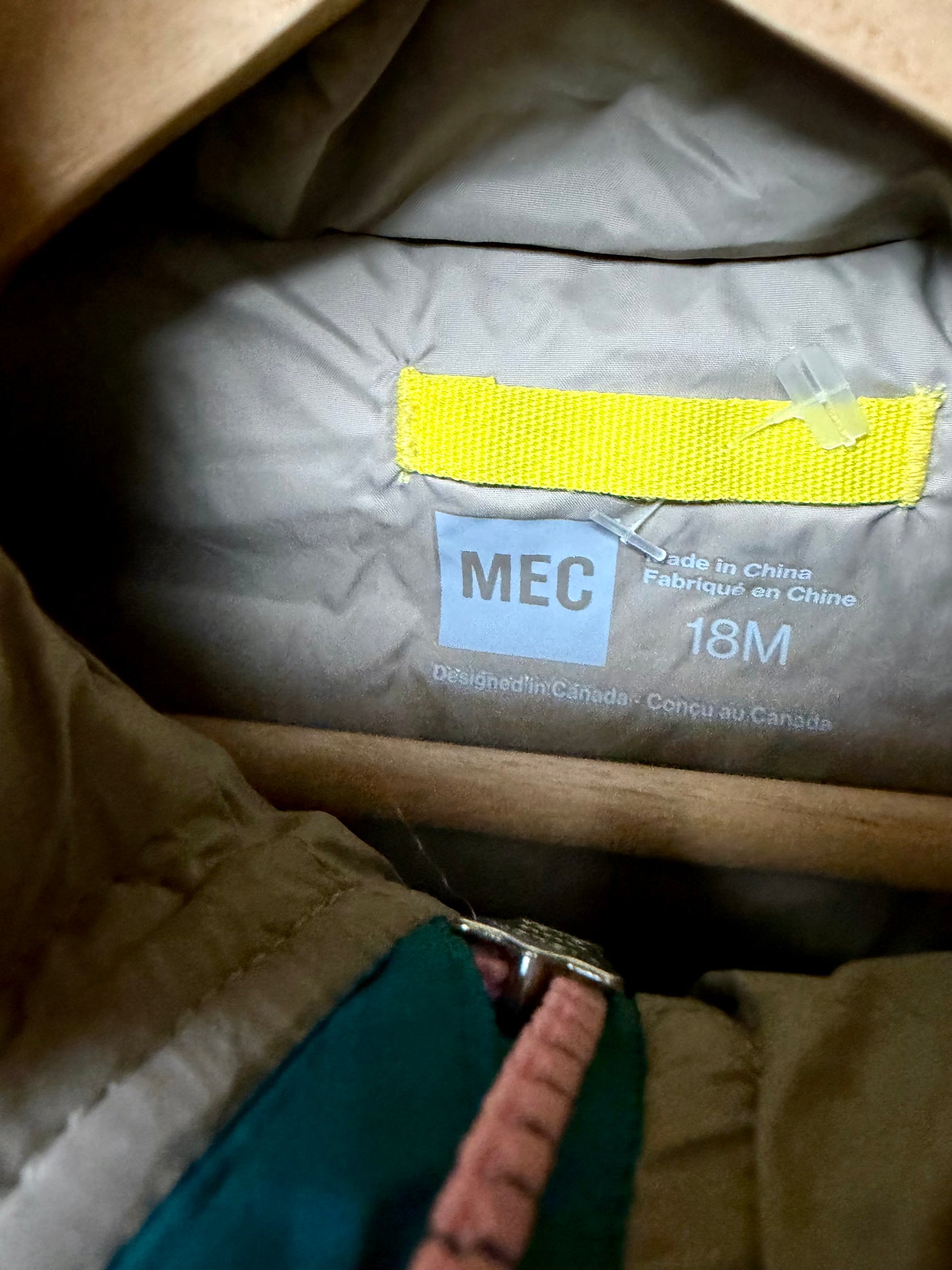 MEC Hood Puffer Green Jacket / 18m