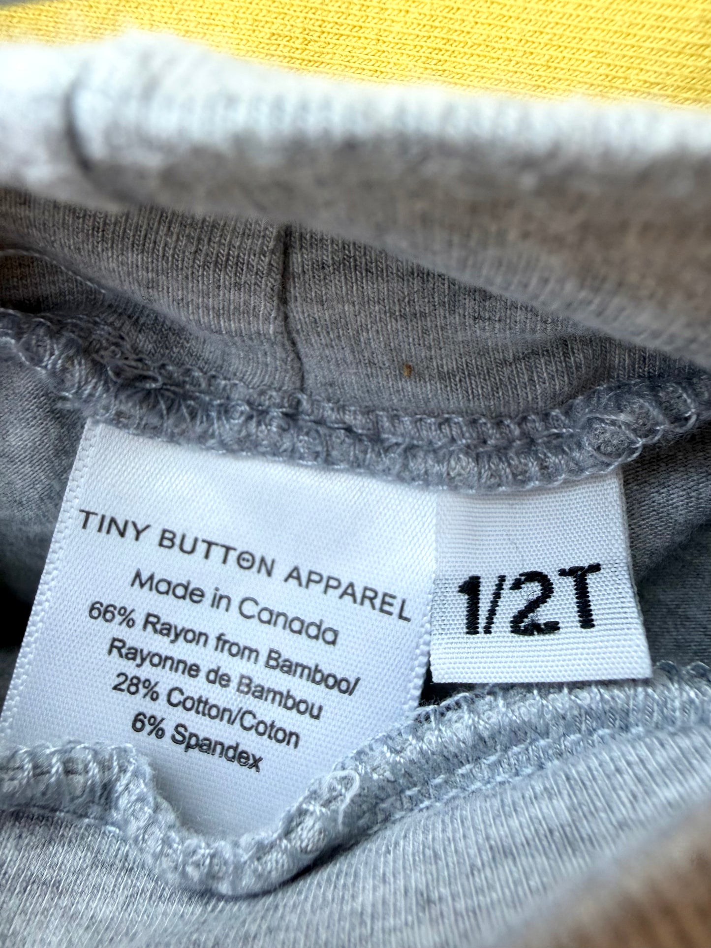 TBA Bamboo Grey + Black Pants / 12-24m