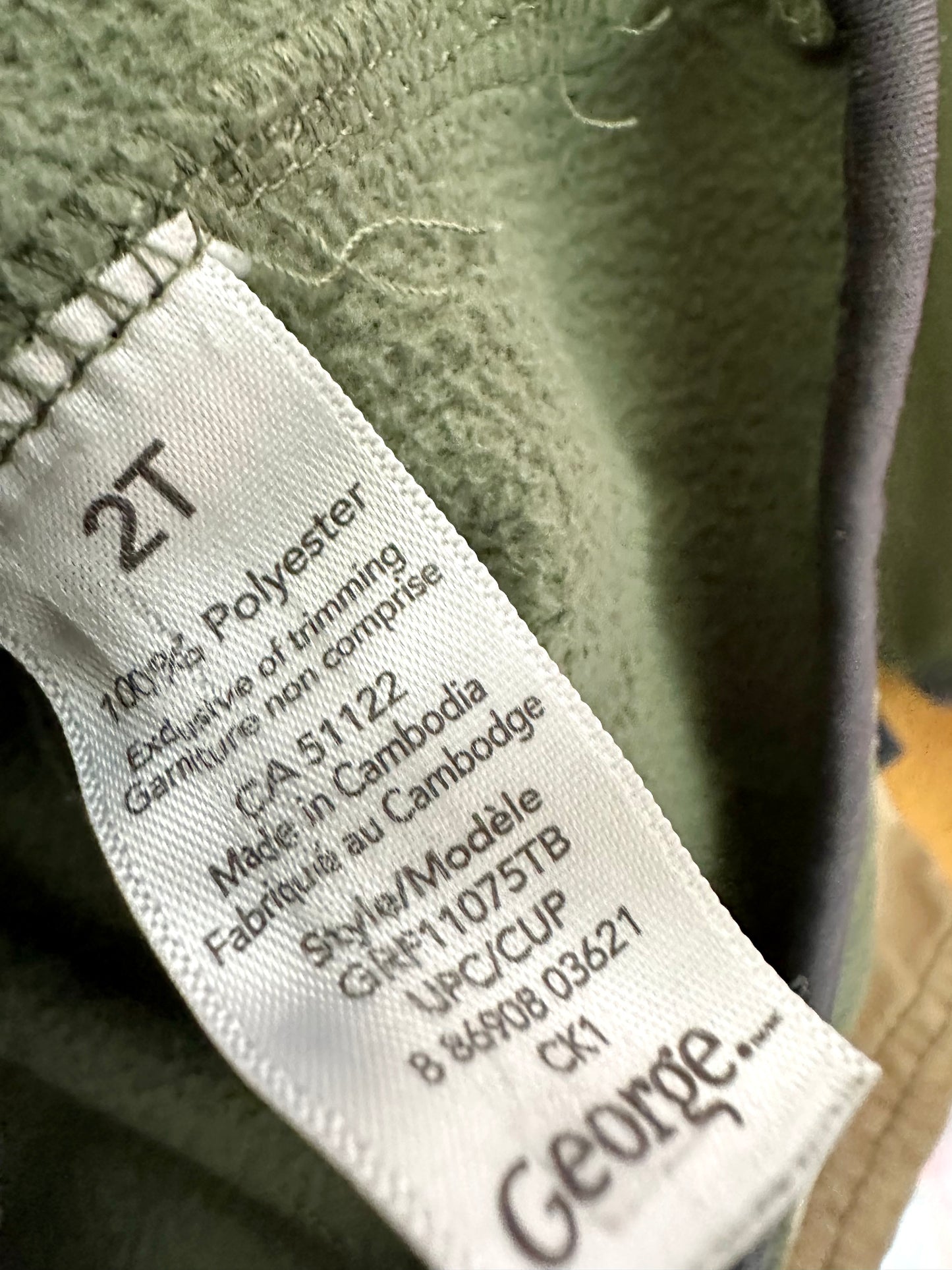 Green Fleece Zip Sweater / 2T