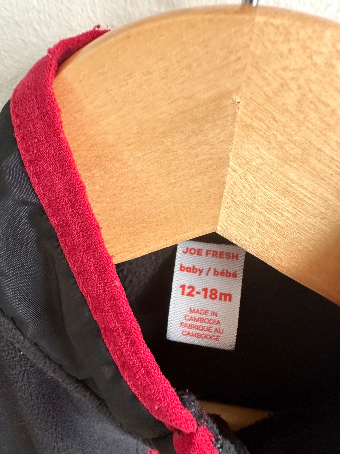 Black with Red Trim Sweater + Pants / 12-18m