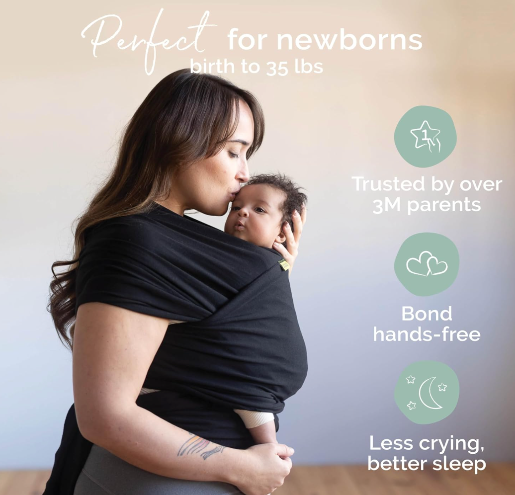 Boba Black Baby Wrap Carrier / 0-36lbs (No Shipping)
