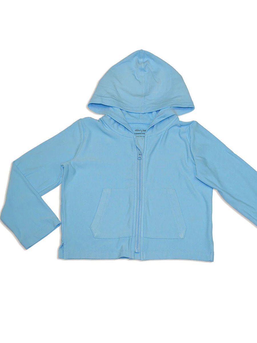 Blue Bamboo Terry Zip Hoodie w/Kangaroo Pocket (New Retail Item) / 3 years