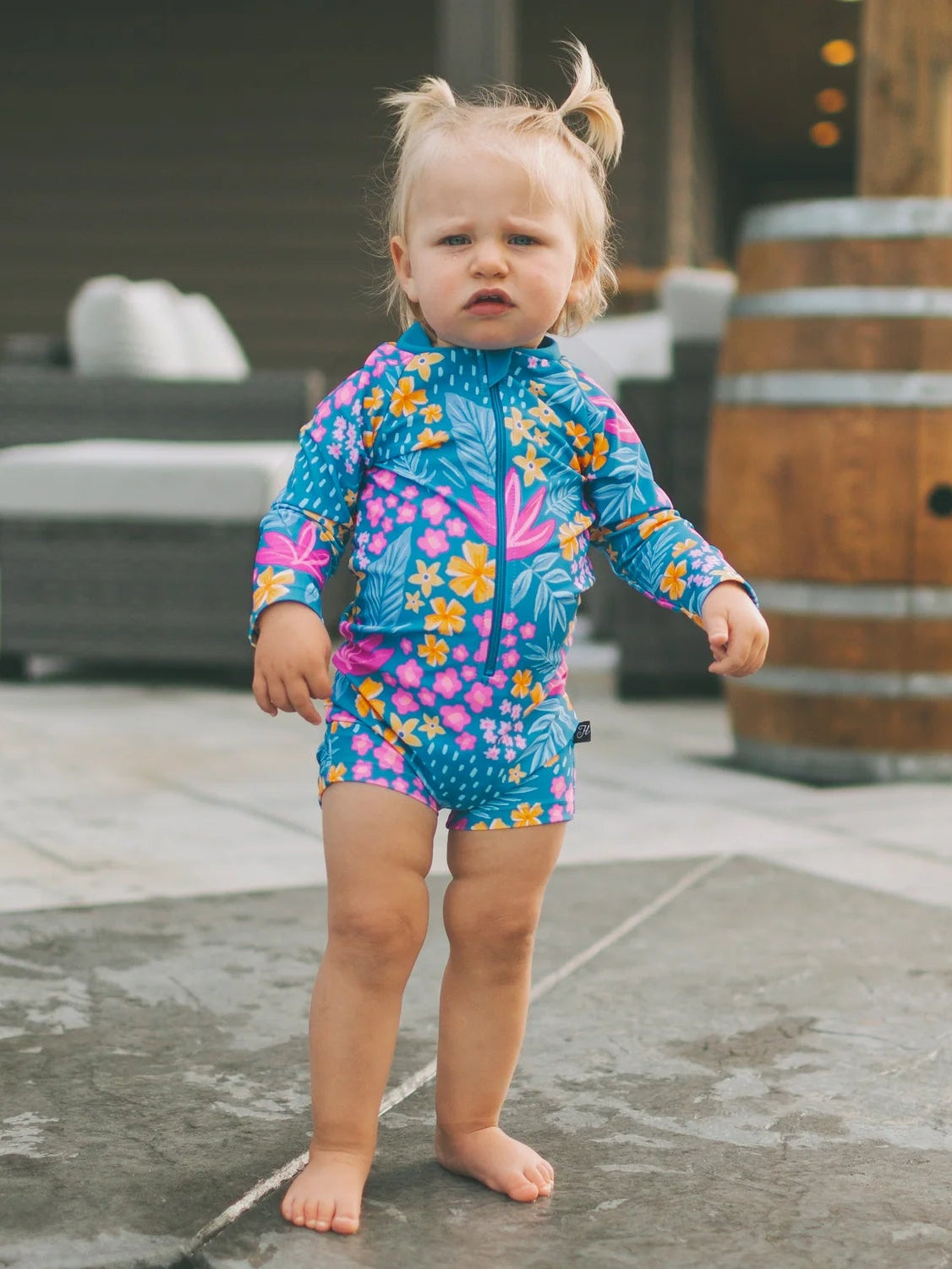 Shorty Sunsuit - Bloom Lagoon (New Retail Item) / 4T