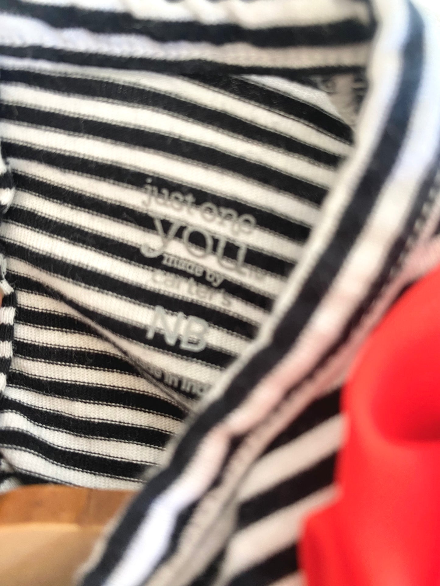 Striped Jumpsuit with Red Flower / 0-3m