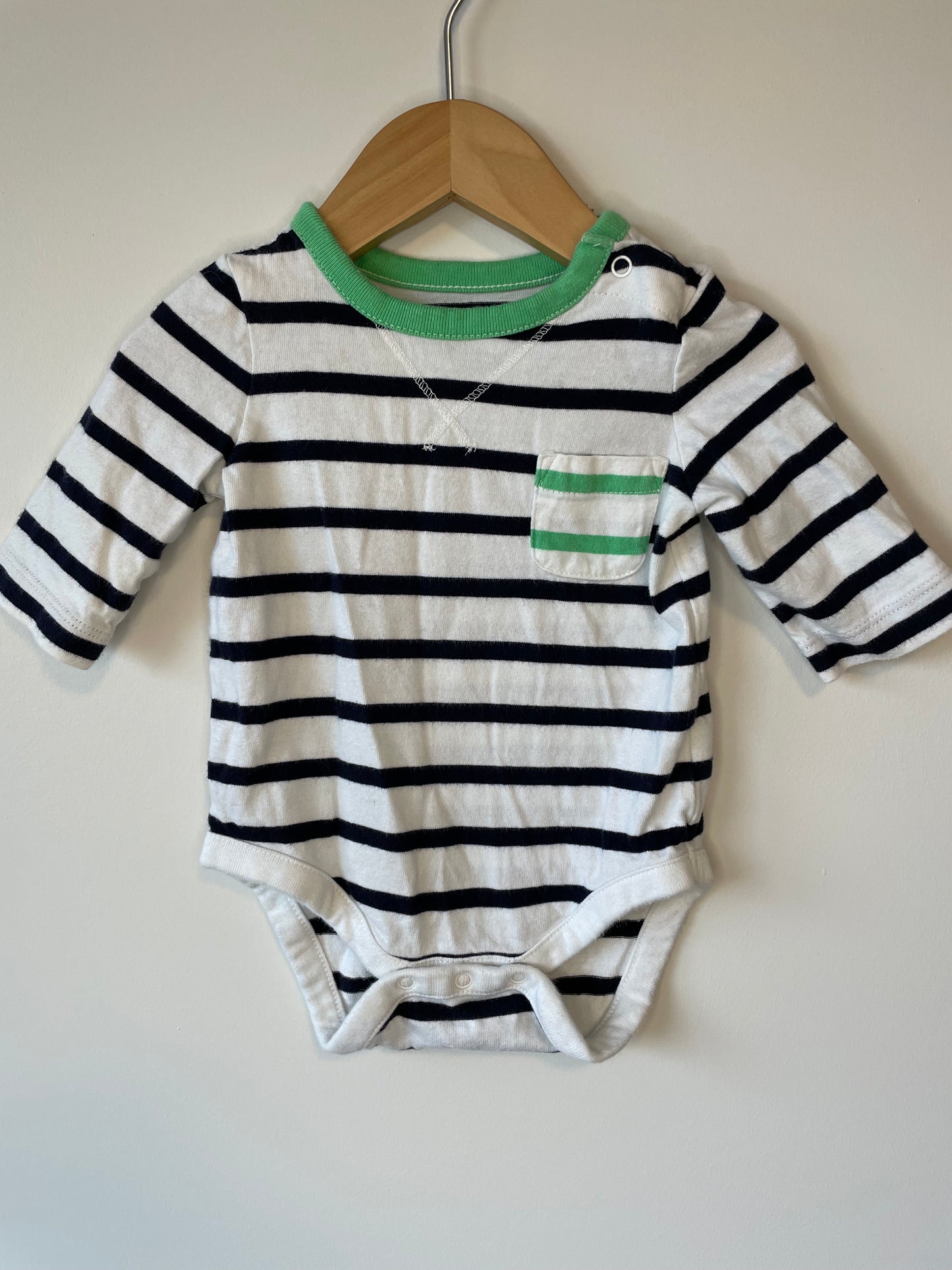 Baby Gap Blue & Green Striped Onesie / 0-3m