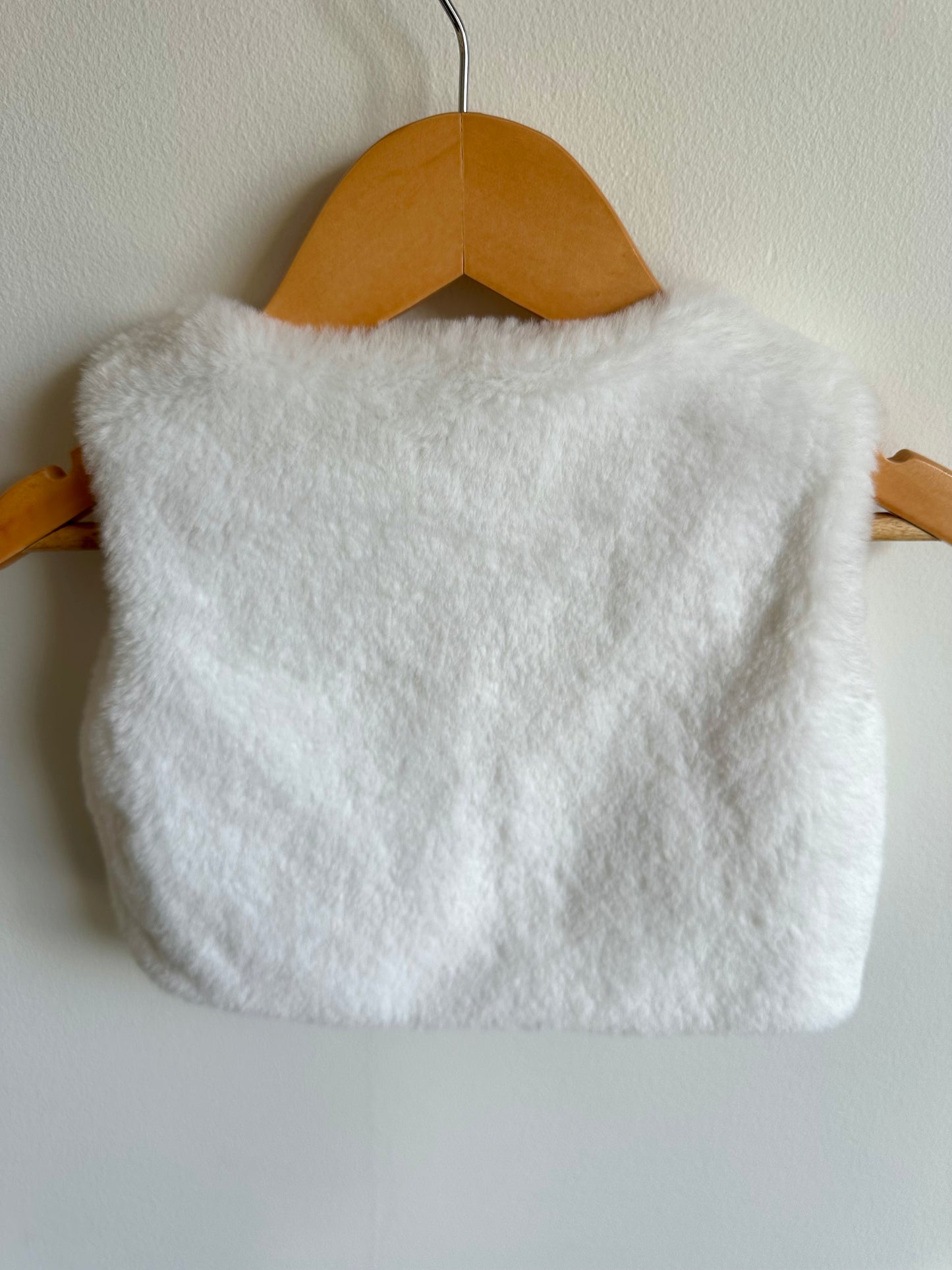 White Faux Fur Vest / 18m