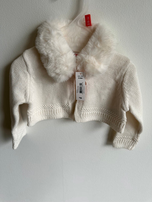 Cream Knit Cardigan (With Tags) / 3-6m