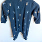 Organic Cotton Navy Hockey Sleeper / 9m