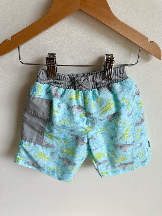 Shark Swim Shorts with Built-in Swim Diaper / 18m