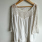 White Lace Long Sleeve Top / Small