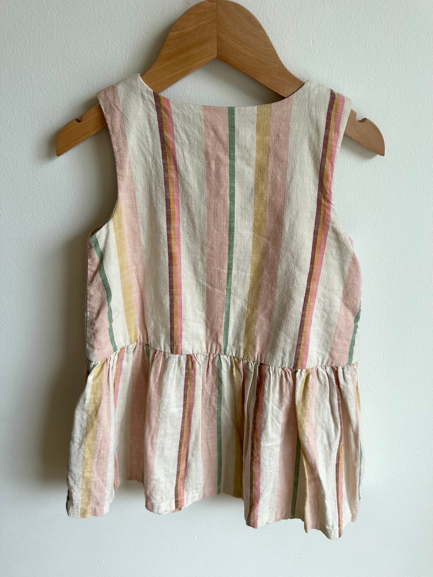 Stripe Linen Like Dress / 3-4T