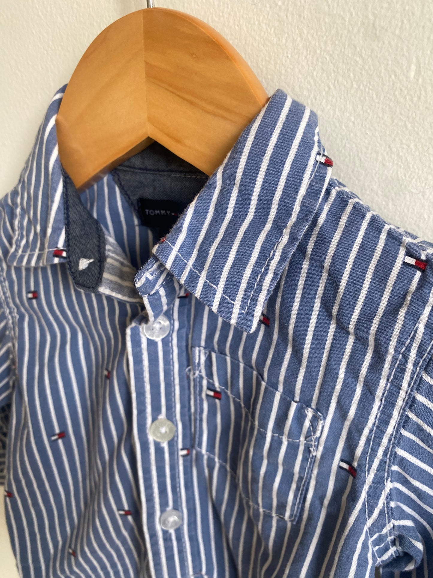 Striped Button Up Shirt / 6-9m