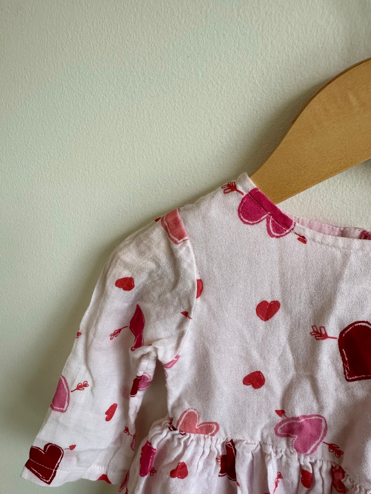 Pink Hearts Dress / 6-12m