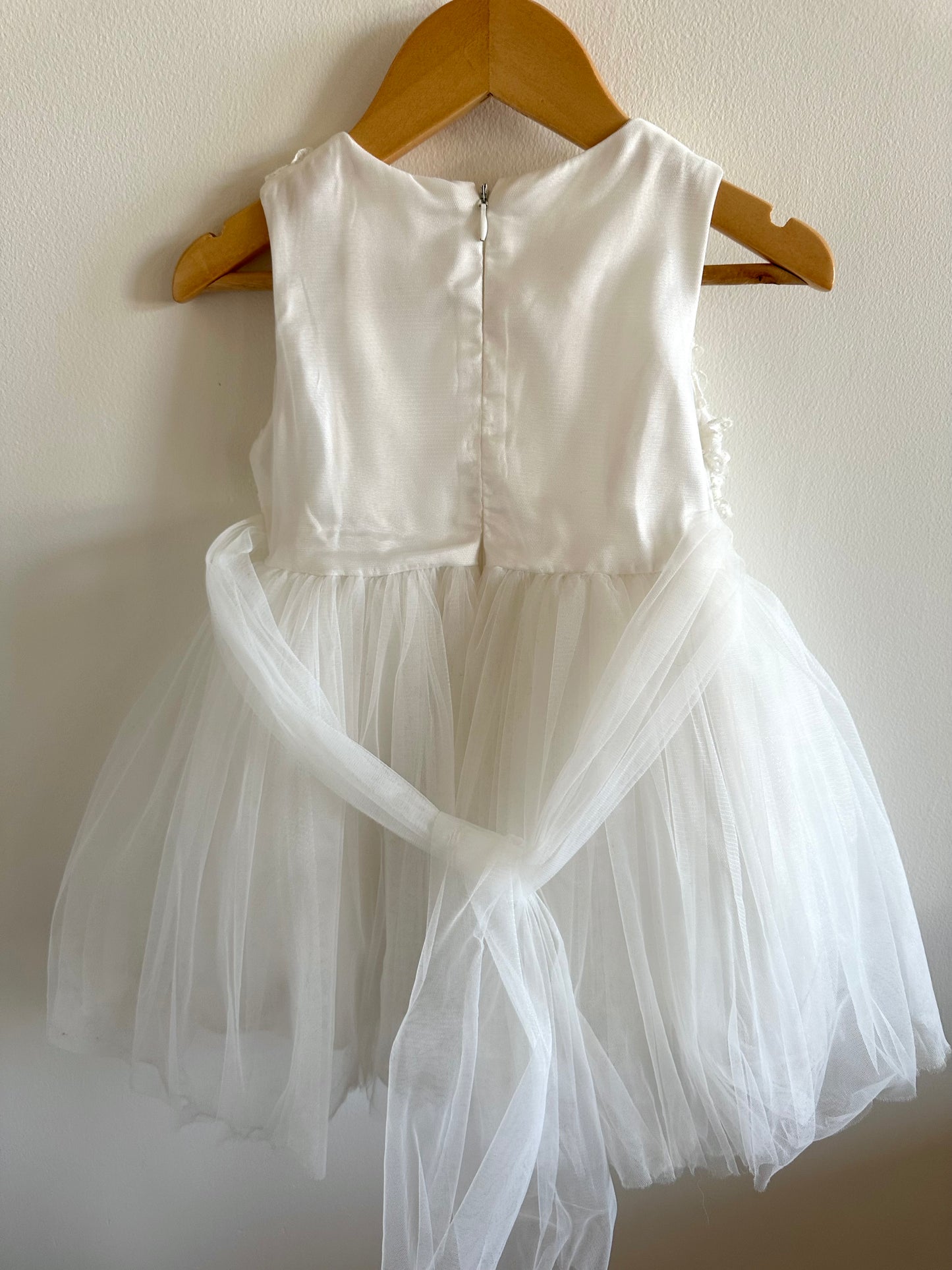 White Sequin + Tulle Special Occasion Dress / 24m