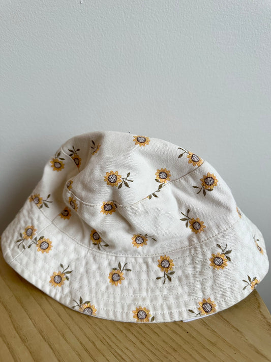 Sunflower Bucket Hat with Strap / 6-12m