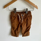 Brown Corduroy Drawstring Pants / 3-6m