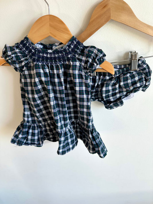 Ralph Lauren Plaid Dress + Bloomers Set / 3m
