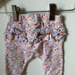 Pink Floral Leggings with Ruffles / 0-3m