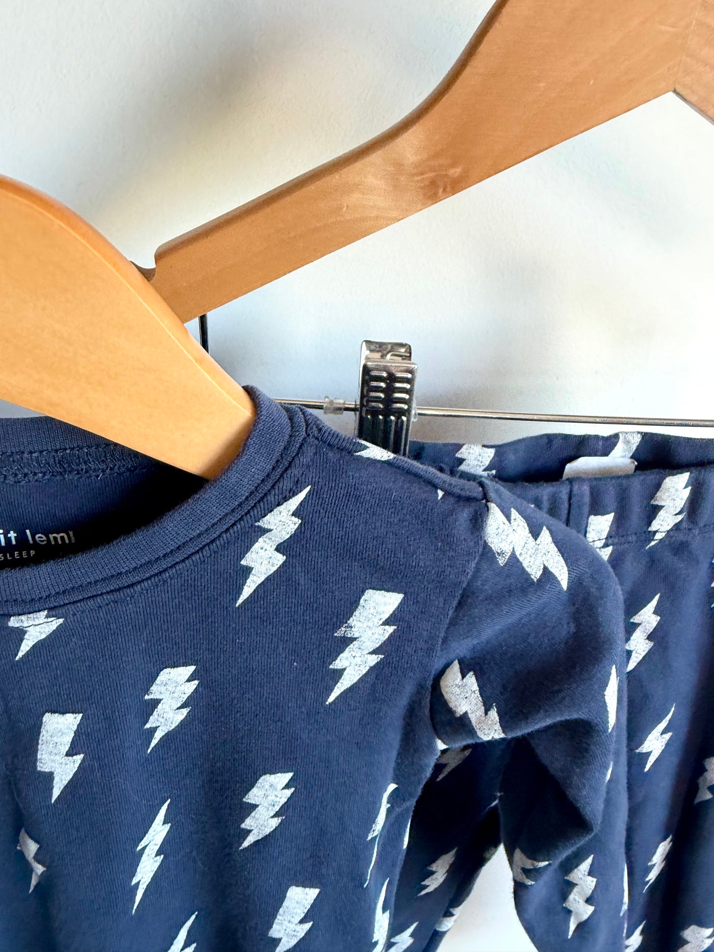 100% Cotton Navy Lightening PJ Set / 6-9m