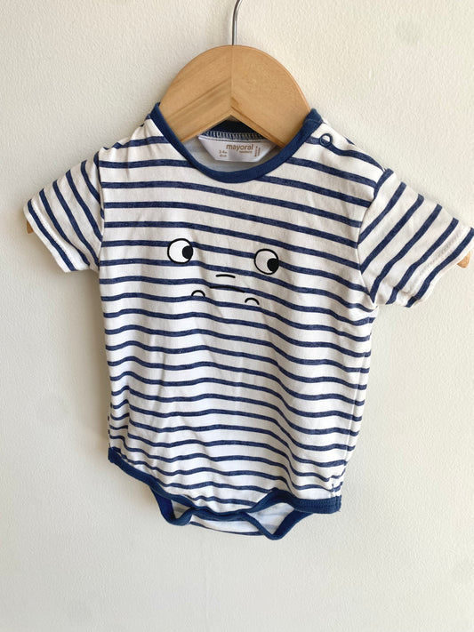 Striped Face Bodysuit / 3-6m