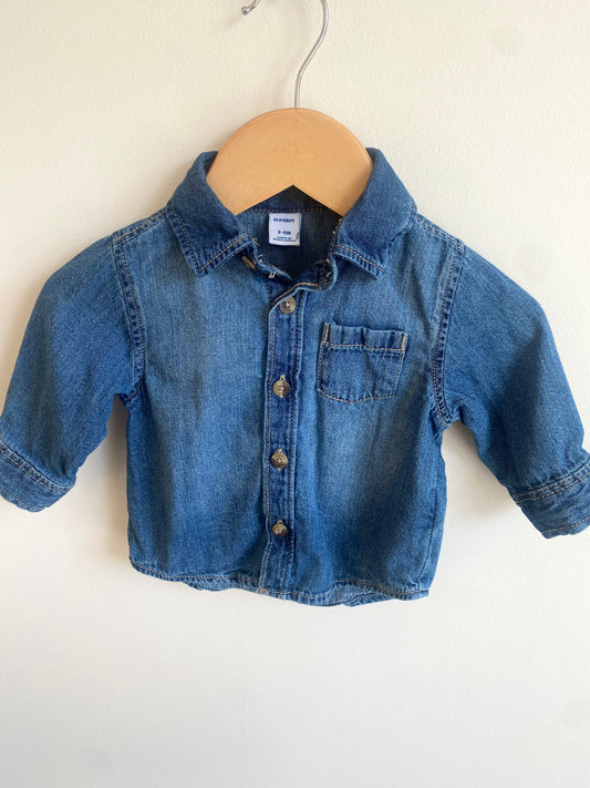 Jean Button Up Shirt / 3-6m