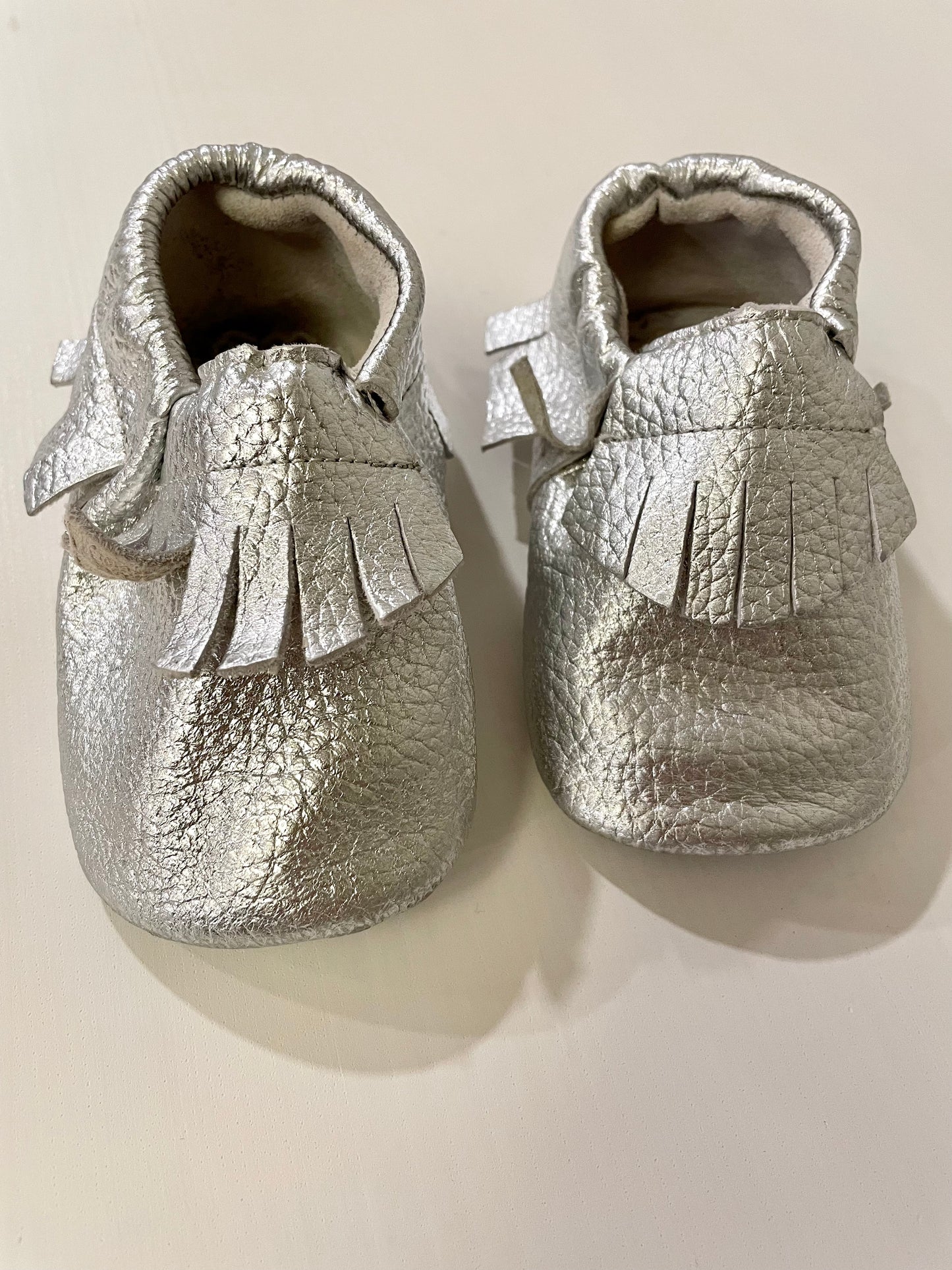 Silver Soft Sole Mocs / 6-12m