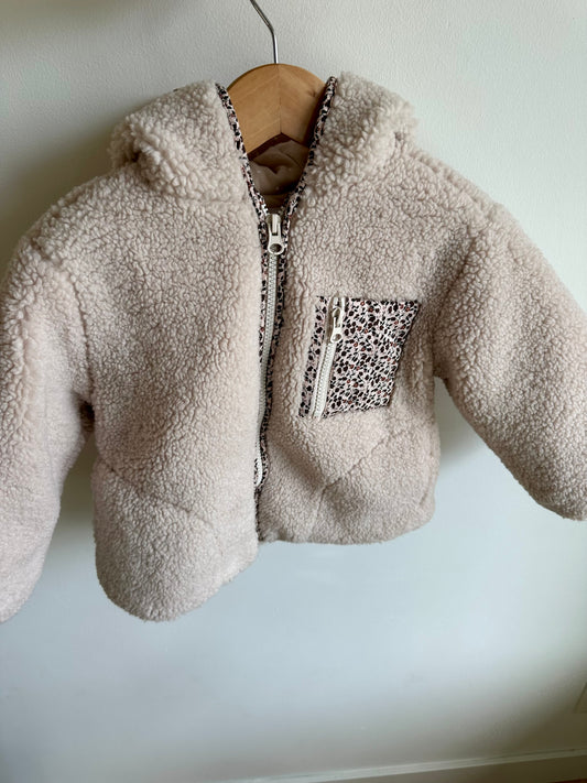 Zara Cream Fleece with Floral Details / 2-3T