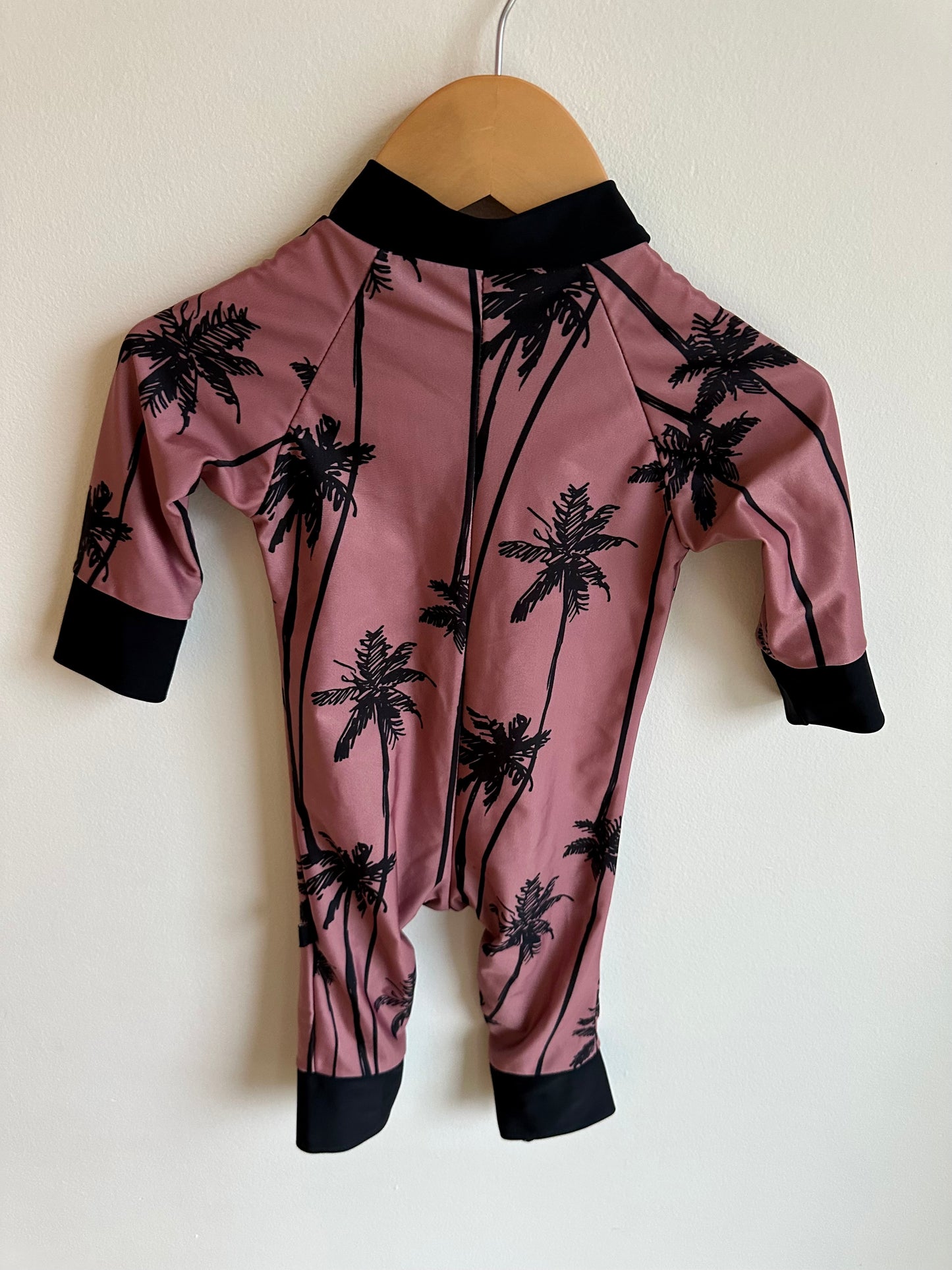 Honeysuckle Long Sleeve Palm Tree Swimsuit / 6-12m