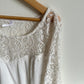 White Lace Long Sleeve Top / Small