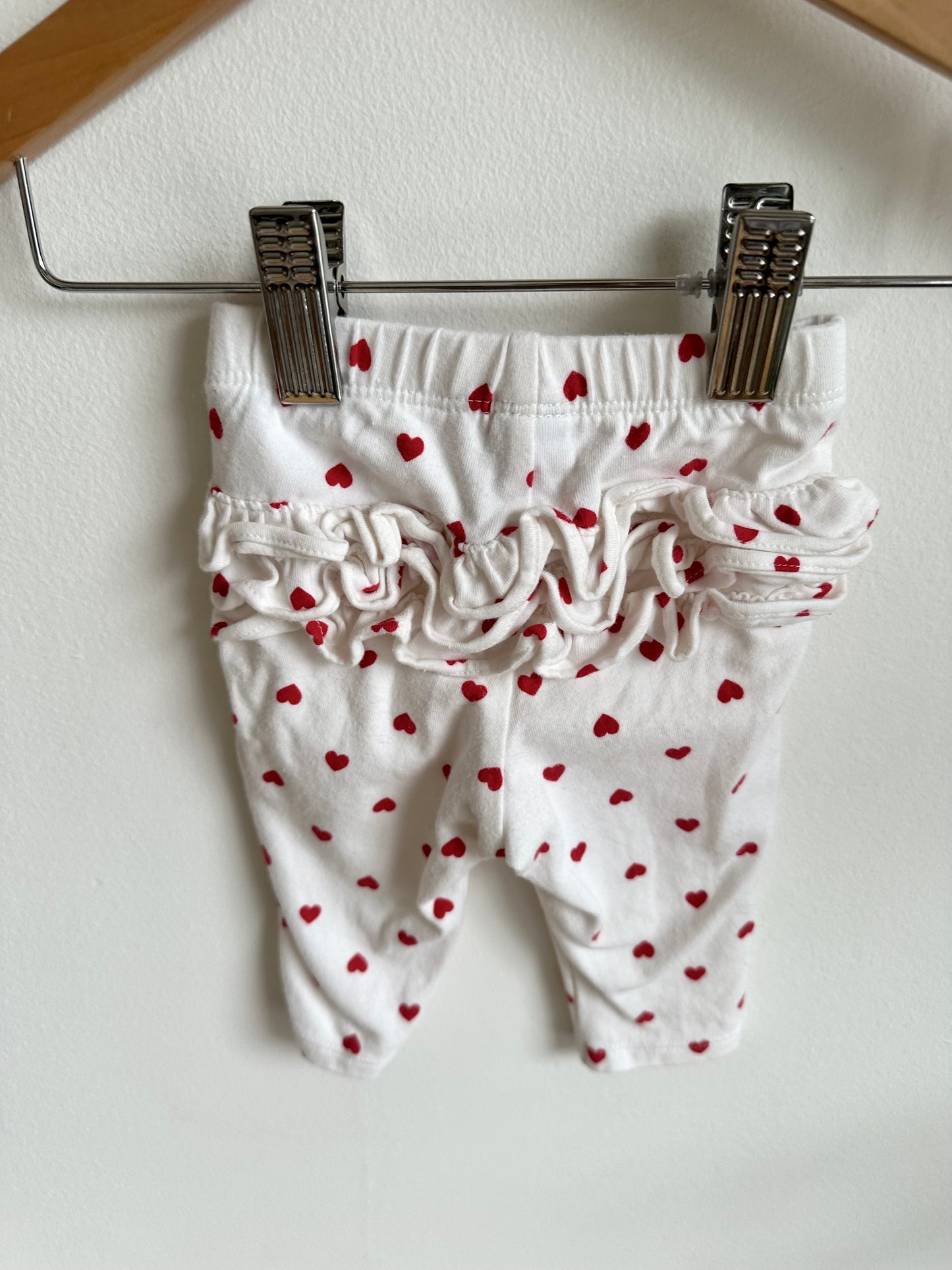 Heart Leggings with Ruffle / 0-3m