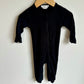 Organic Black Ribbed Sleeper / 9m