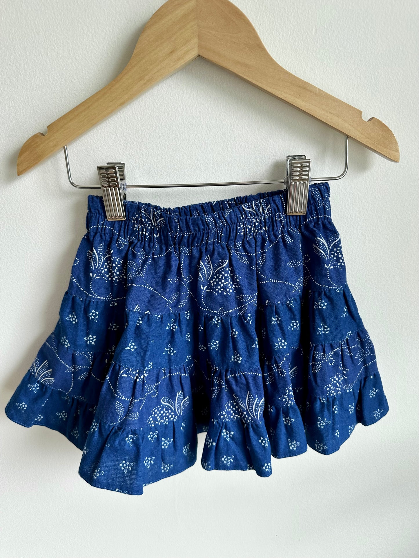 Blue Floral Pattern Skirt / 2T-3T