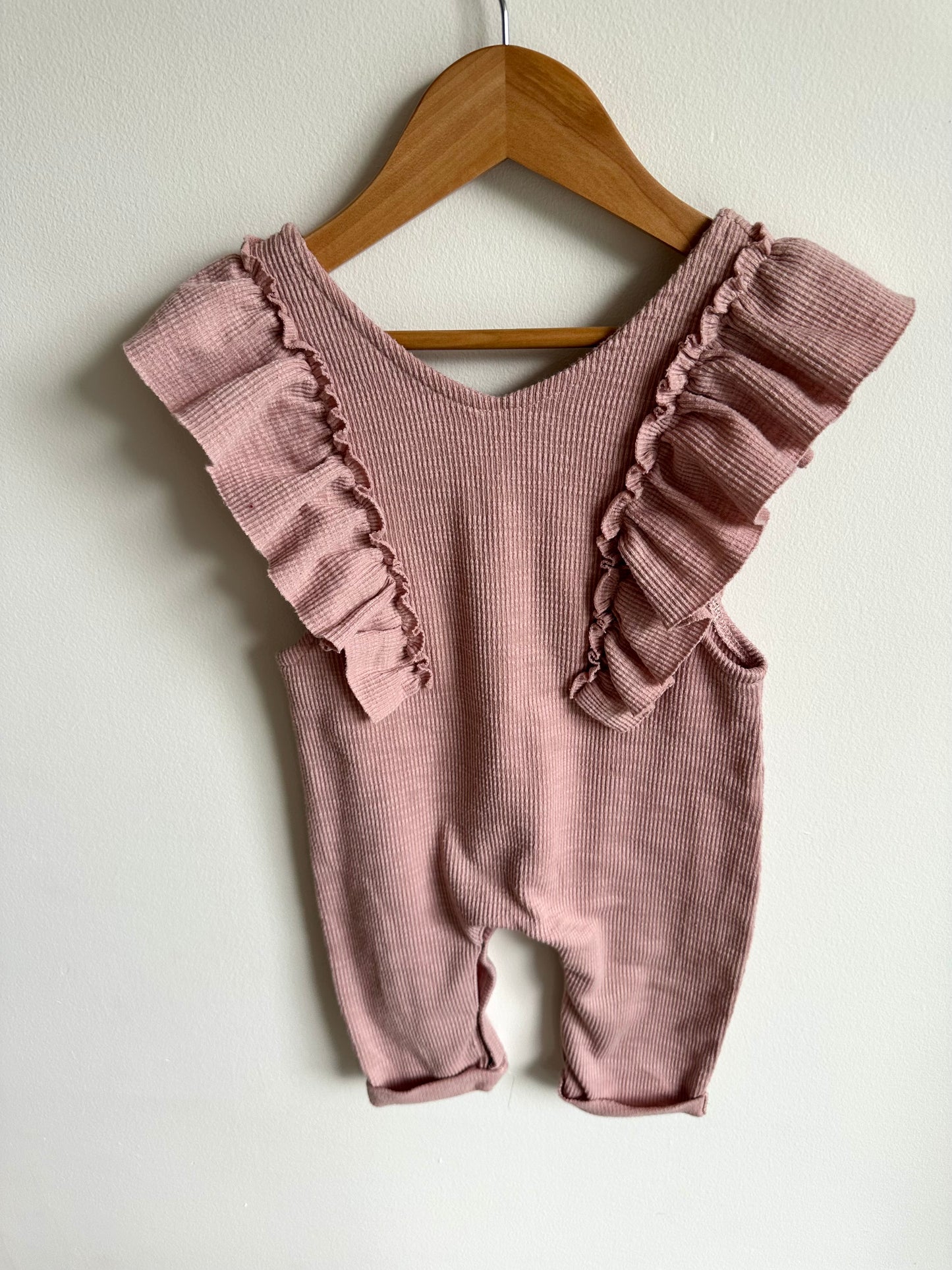 Blush Ruffle Short Romper / 2T-3T