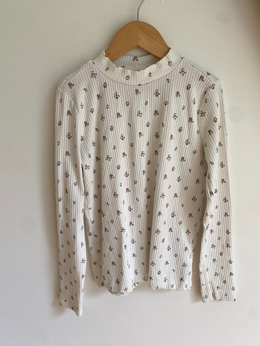 White Shirt with Floral Print / 14 Years