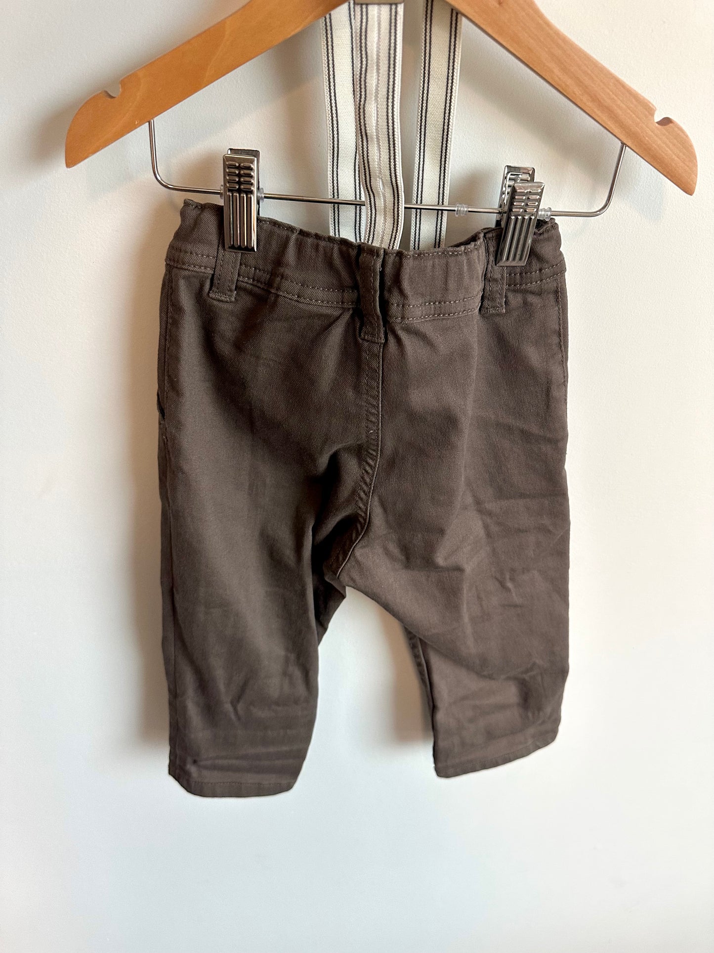 H&M Brown Pants with Suspenders / 12-18m