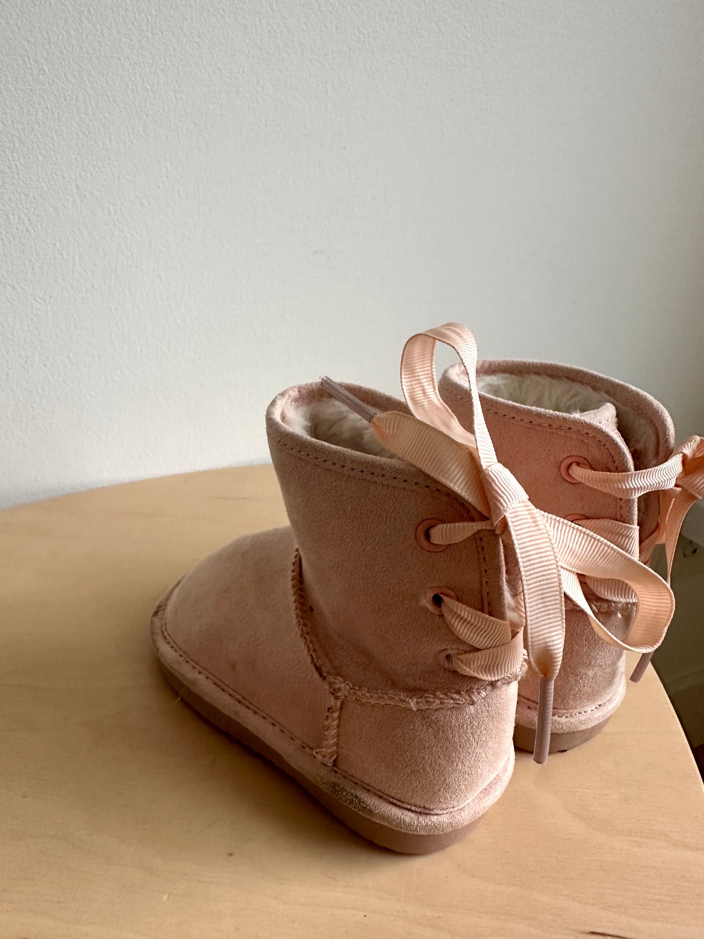 Pink Lace Up Boots / Size 4 Toddler