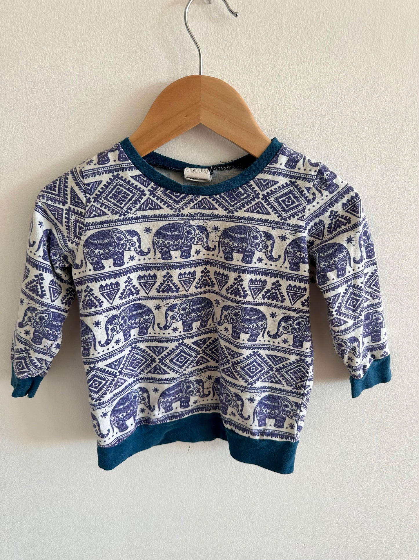 Made in Vancouver Elephant Print Long Sleeve (PLAY)/ 12-18m?