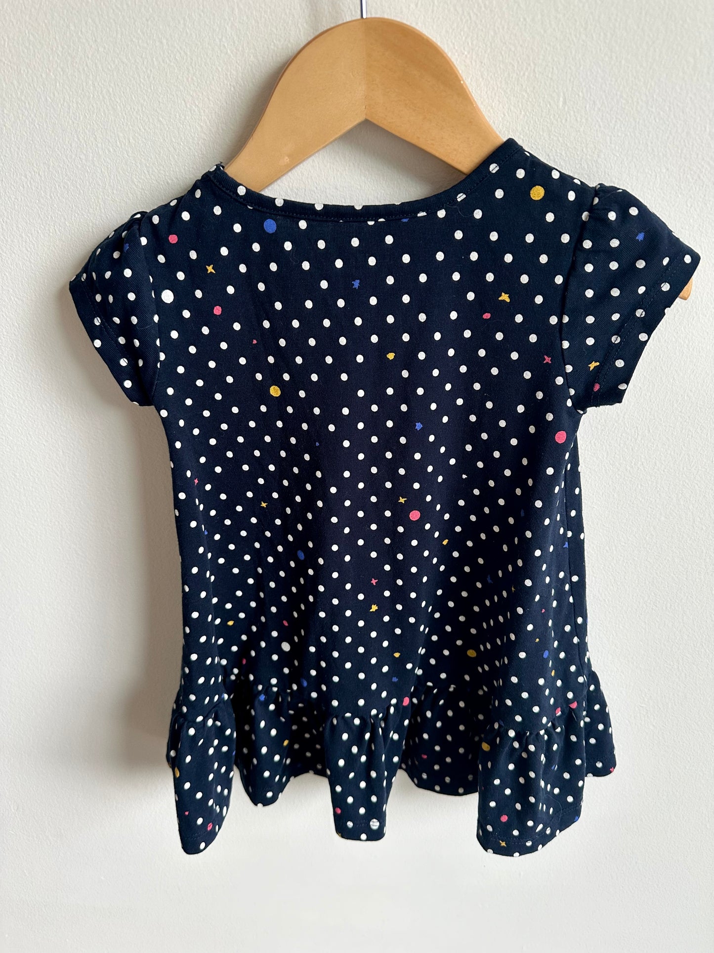 Navy Polka Dot Dress / 2T