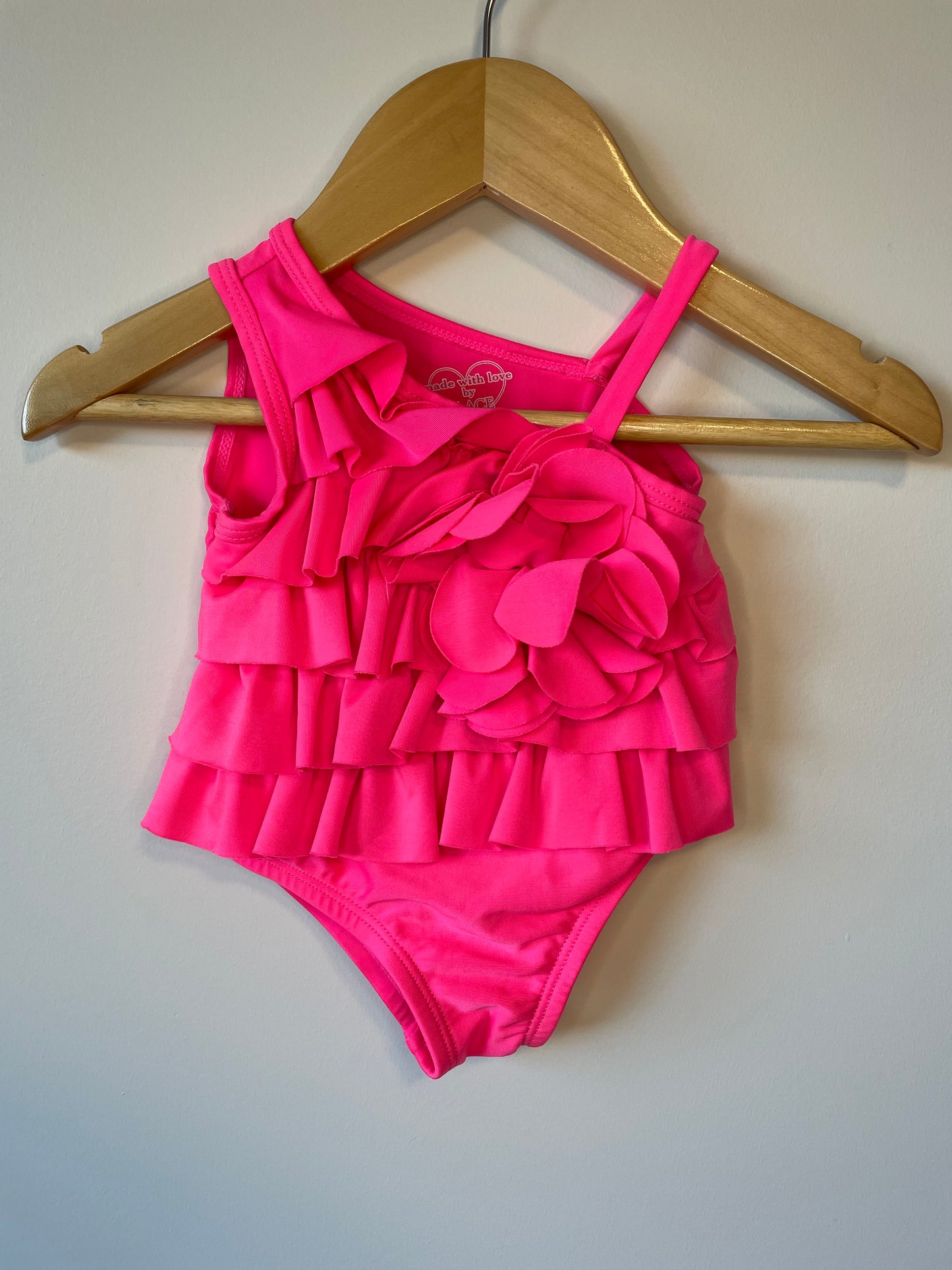 Pink Ruffle Swimsuit / 3-6m