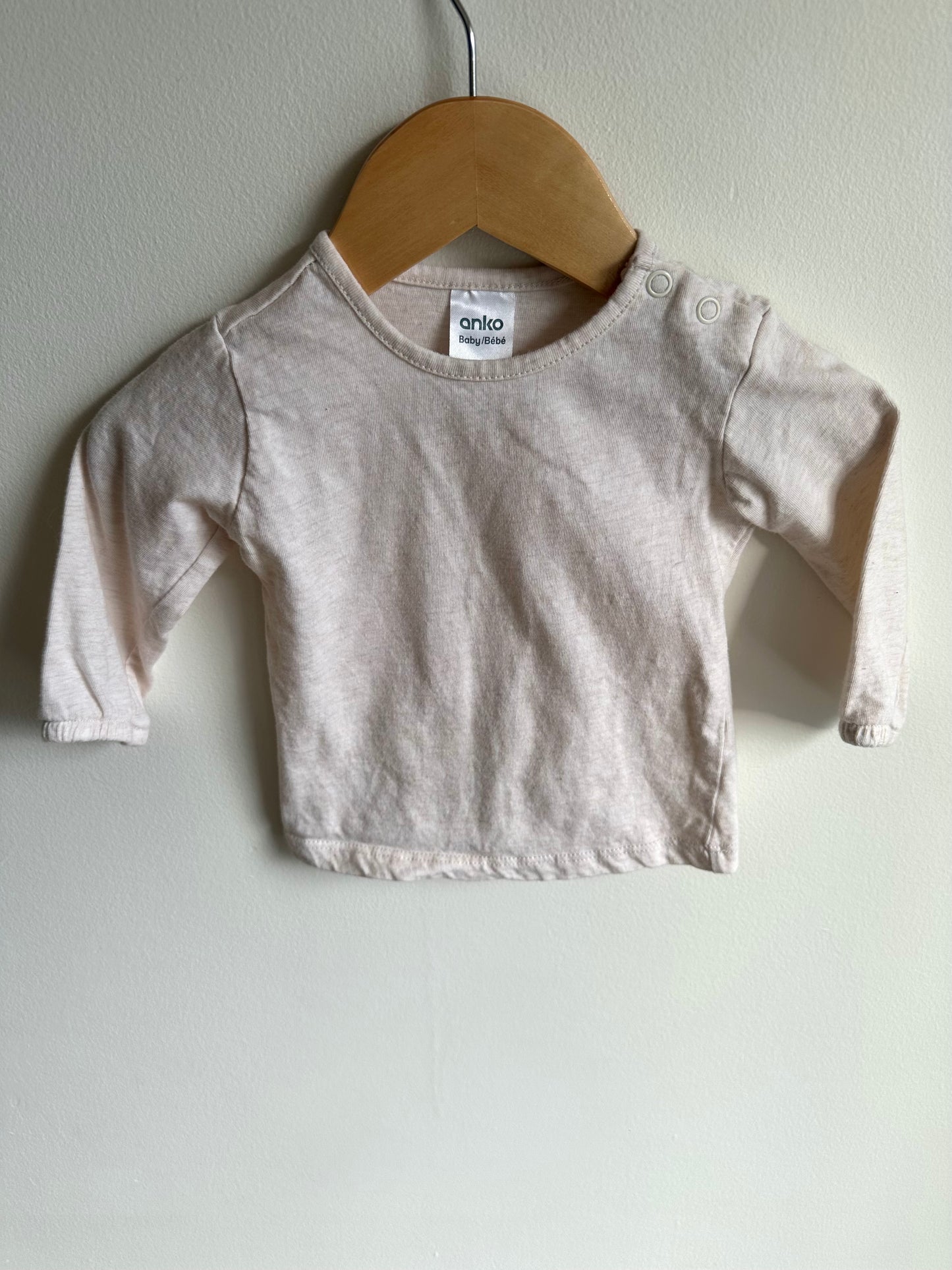 Cream Long Sleeve Top / 3-6m