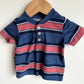 Navy and Red T-Shirt with Buttons / 6m