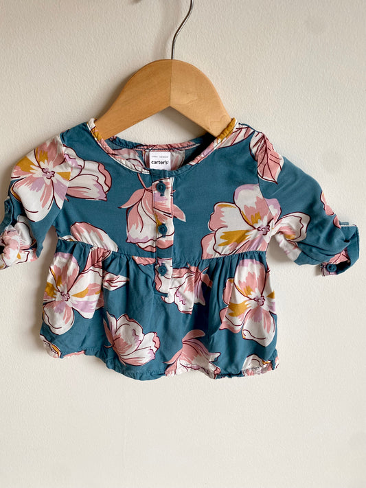 Blue Floral Tunic / 6m