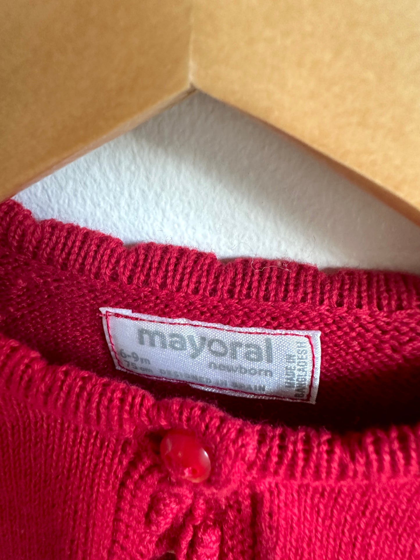 Mayoral Red Cardigan (With Tags) / 6-9m