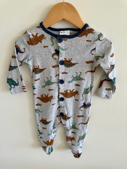 Button Up Dino Sleeper / 6-9m