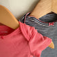 Set of 2 Bow Bodysuits- Pink + Striped / 3-6m