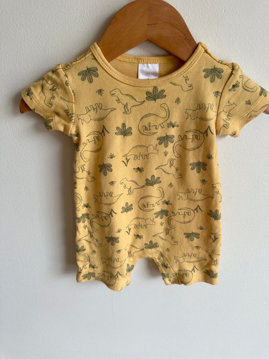 Yellow Dino Romper / 3-6m