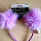 Set of 2 Pom Pom Headbands - Black + Purple