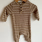 Tan Stripe Waffle Knit Jumpsuit / 6-12m