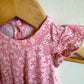 Pink Floral Jumpsuit with Ruffle Sleeves / 3-6m