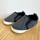 Grey Herringbone Soft Sole Slip Ons / 9-12m